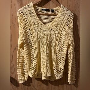 JEANNE PIERRE Women's Yellow V-Neck Sweater